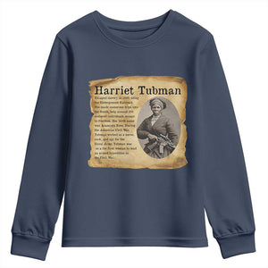 Vintage Harriet Tubman Poster Youth Sweatshirt Female Empowerment History Gift TS12 Navy Print Your Wear