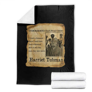 Harriet Tubman Quote Throw Blanket I Freed A Thousand People Vintage Poster TS12 Black Print Your Wear