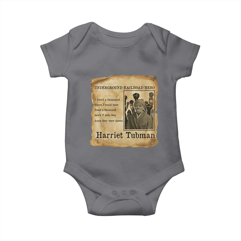 Harriet Tubman Quote Baby Onesie I Freed A Thousand People Vintage Poster TS12 Charcoal Print Your Wear