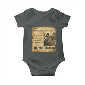Harriet Tubman Quote Baby Onesie I Freed A Thousand People Vintage Poster TS12 Dark Heather Print Your Wear