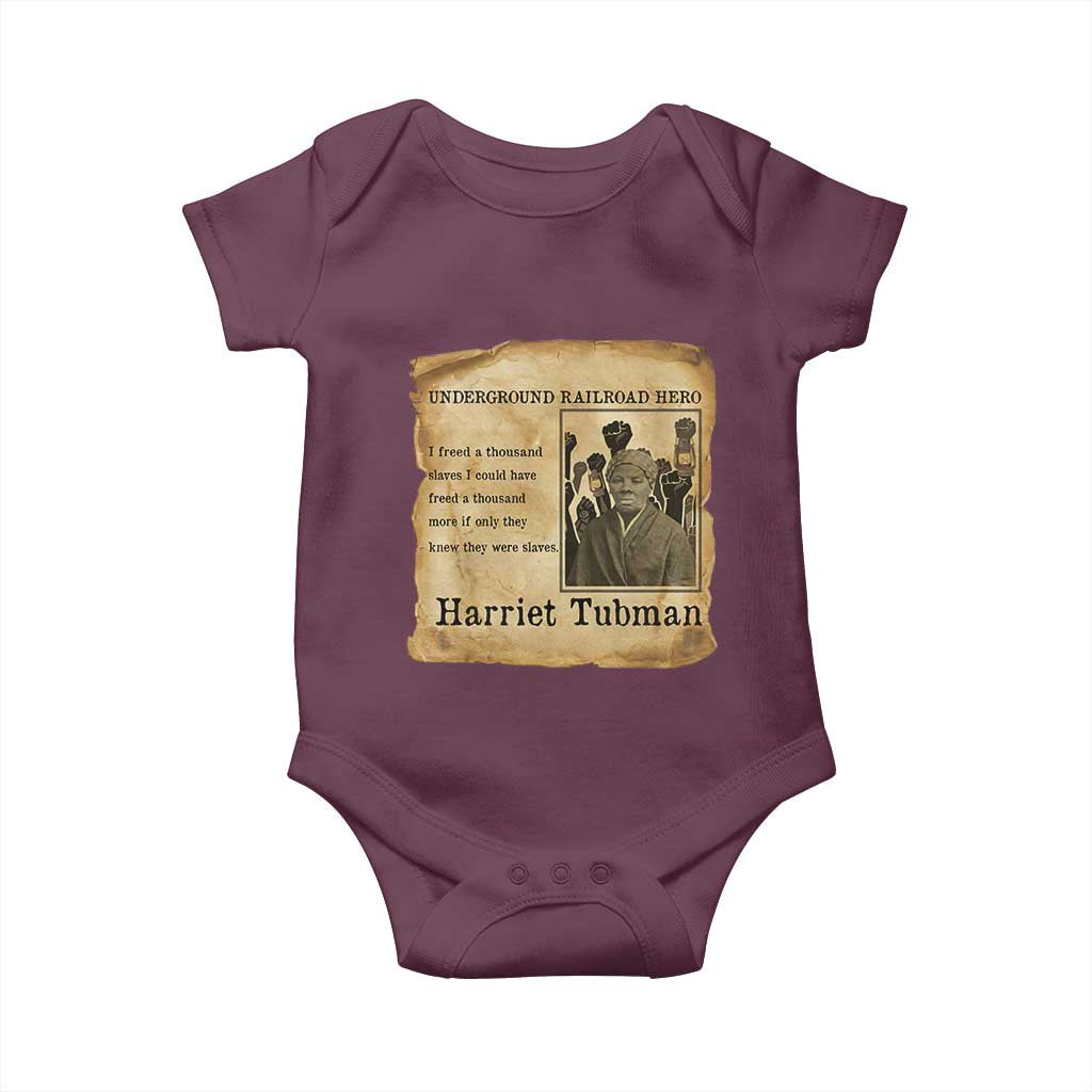 Harriet Tubman Quote Baby Onesie I Freed A Thousand People Vintage Poster TS12 Maroon Print Your Wear