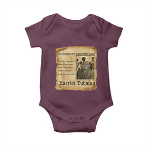 Harriet Tubman Quote Baby Onesie I Freed A Thousand People Vintage Poster TS12 Maroon Print Your Wear