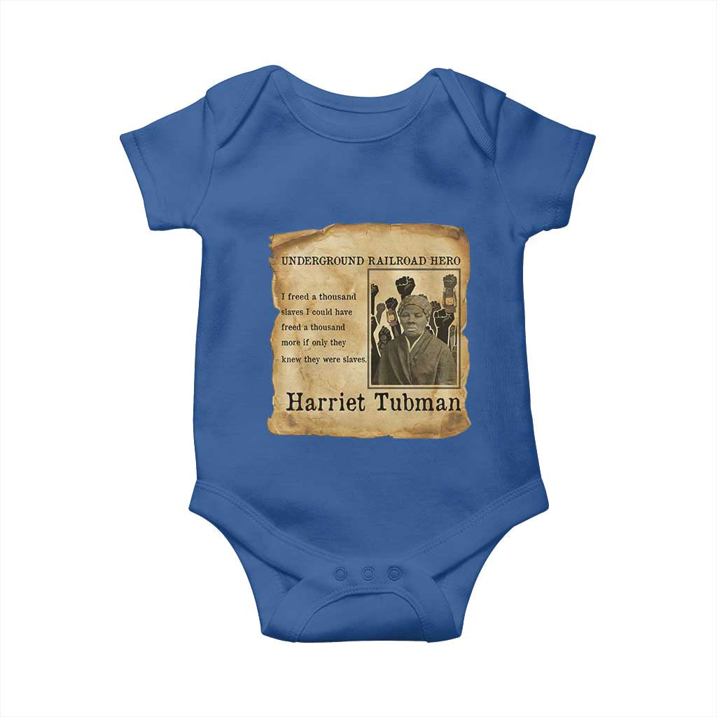 Harriet Tubman Quote Baby Onesie I Freed A Thousand People Vintage Poster TS12 Royal Blue Print Your Wear