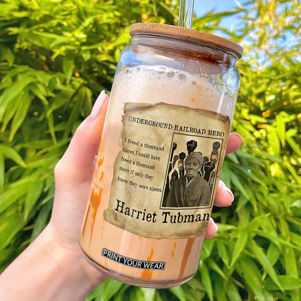 Harriet Tubman Quote Glass Can I Freed A Thousand People Vintage Poster TS12 Black Print Your Wear