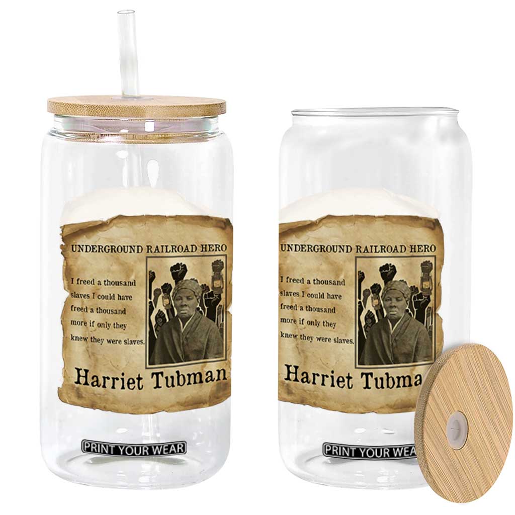 Harriet Tubman Quote Glass Can I Freed A Thousand People Vintage Poster TS12 Print Your Wear