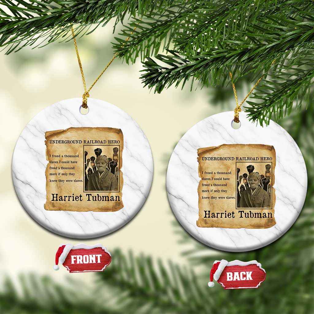 Harriet Tubman Quote Ceramic Ornament I Freed A Thousand People Vintage Poster TS12 1pc White Marble Print Your Wear
