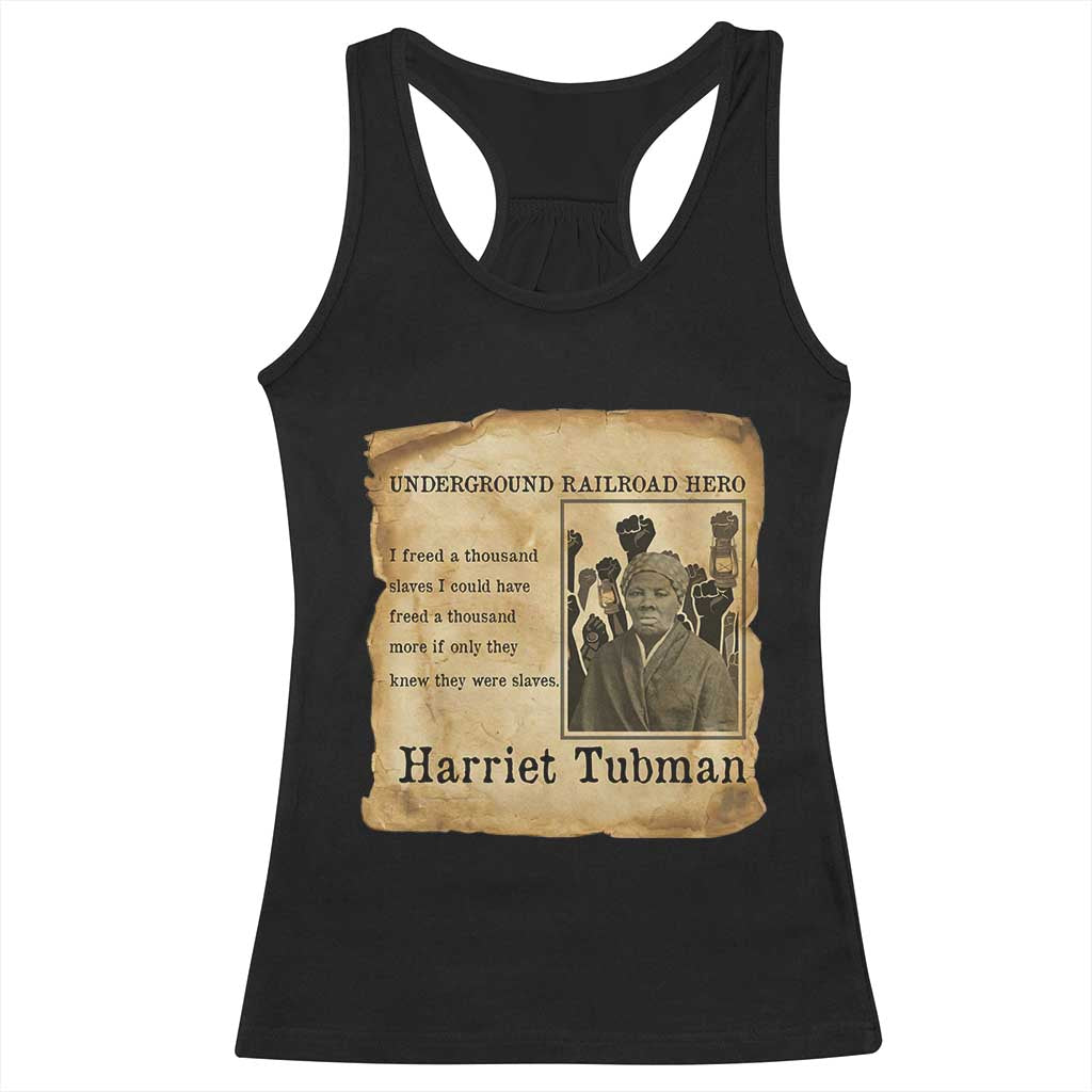 Harriet Tubman Quote Racerback Tank Top I Freed A Thousand People Vintage Poster TS12 Black Print Your Wear
