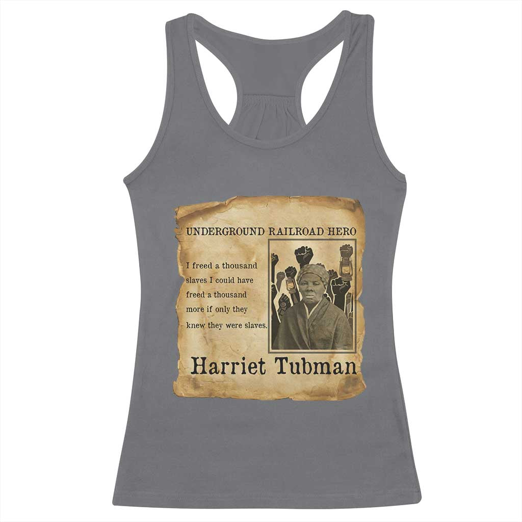 Harriet Tubman Quote Racerback Tank Top I Freed A Thousand People Vintage Poster TS12 Charcoal Print Your Wear