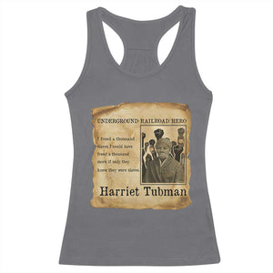 Harriet Tubman Quote Racerback Tank Top I Freed A Thousand People Vintage Poster TS12 Charcoal Print Your Wear
