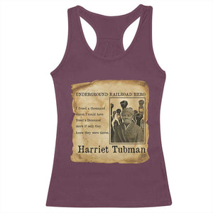 Harriet Tubman Quote Racerback Tank Top I Freed A Thousand People Vintage Poster TS12 Maroon Print Your Wear
