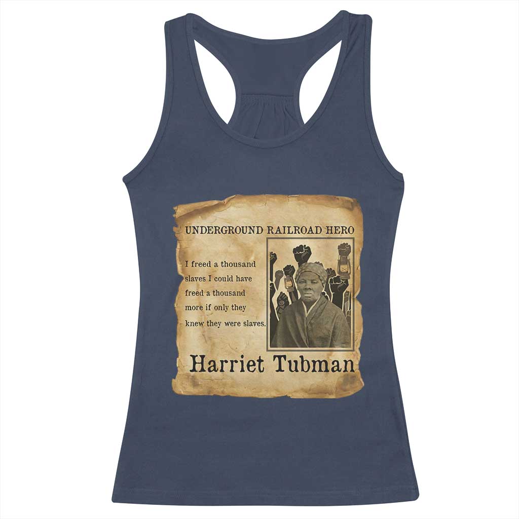 Harriet Tubman Quote Racerback Tank Top I Freed A Thousand People Vintage Poster TS12 Navy Print Your Wear