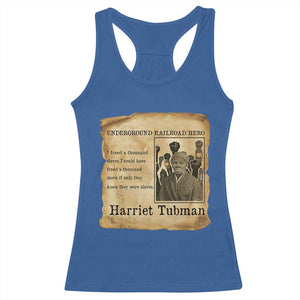 Harriet Tubman Quote Racerback Tank Top I Freed A Thousand People Vintage Poster TS12 Royal Blue Print Your Wear