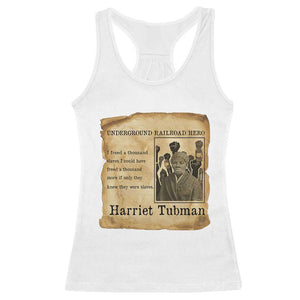 Harriet Tubman Quote Racerback Tank Top I Freed A Thousand People Vintage Poster TS12 White Print Your Wear