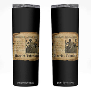 Harriet Tubman Quote Skinny Tumbler I Freed A Thousand People Vintage Poster TS12 Black Print Your Wear