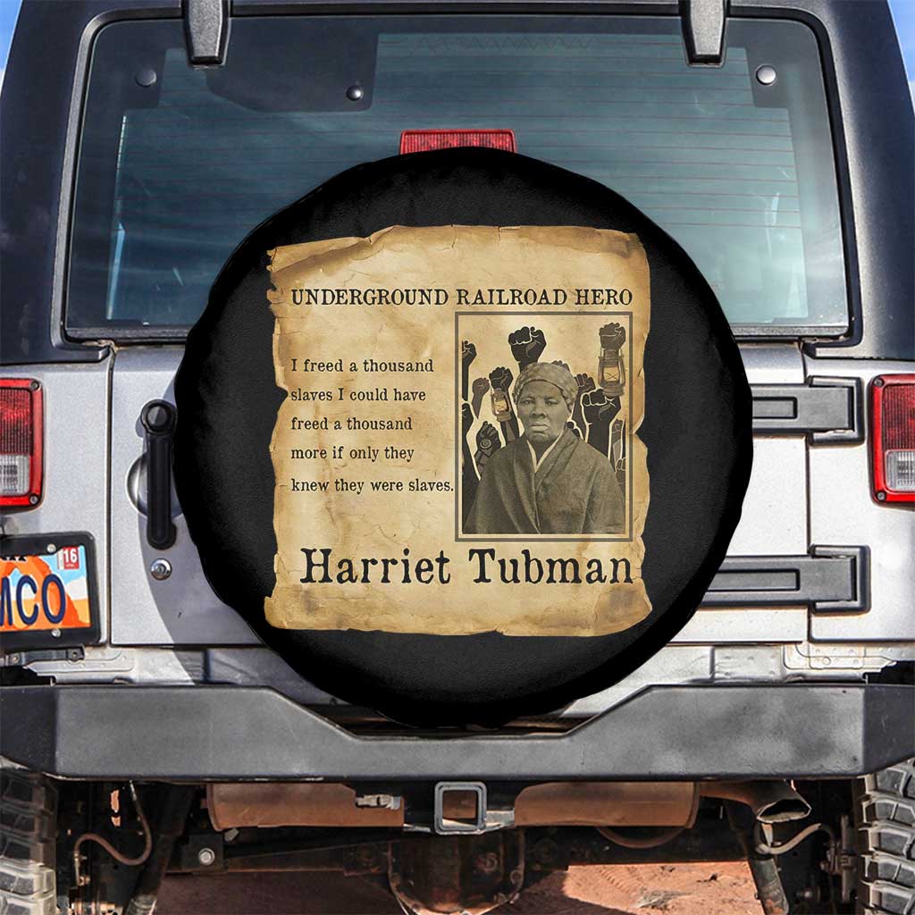 Harriet Tubman Quote Spare Tire Cover I Freed A Thousand People Vintage Poster TS12 No hole Black Print Your Wear