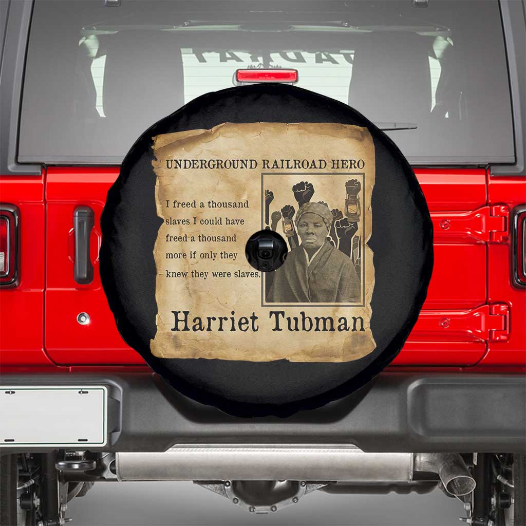 Harriet Tubman Quote Spare Tire Cover I Freed A Thousand People Vintage Poster TS12 Black Print Your Wear