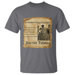 Harriet Tubman Quote T Shirt I Freed A Thousand People Vintage Poster TS12 Charcoal Print Your Wear