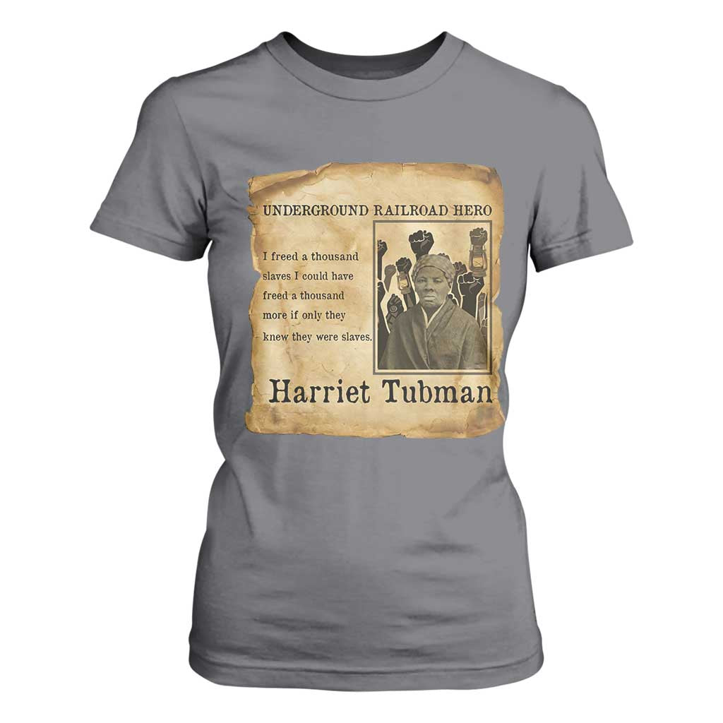 Harriet Tubman Quote T Shirt For Women I Freed A Thousand People Vintage Poster TS12 Charcoal Print Your Wear