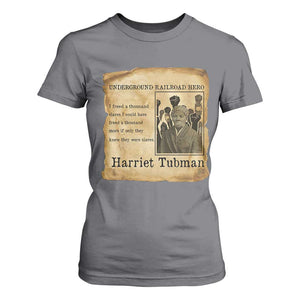 Harriet Tubman Quote T Shirt For Women I Freed A Thousand People Vintage Poster TS12 Charcoal Print Your Wear