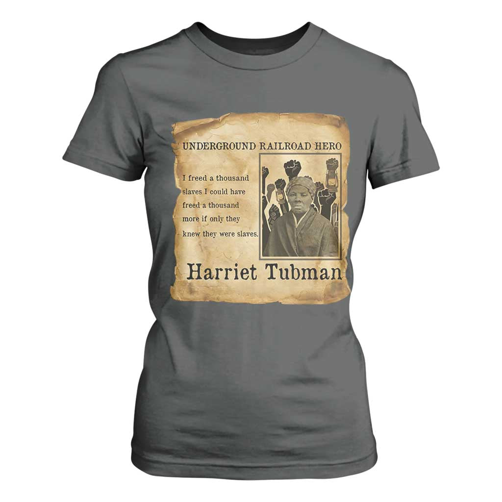 Harriet Tubman Quote T Shirt For Women I Freed A Thousand People Vintage Poster TS12 Dark Heather Print Your Wear