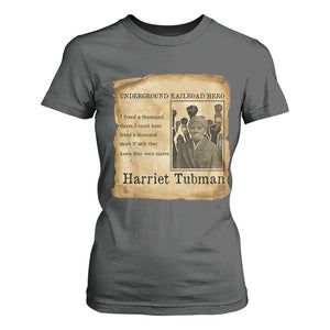Harriet Tubman Quote T Shirt For Women I Freed A Thousand People Vintage Poster TS12 Dark Heather Print Your Wear