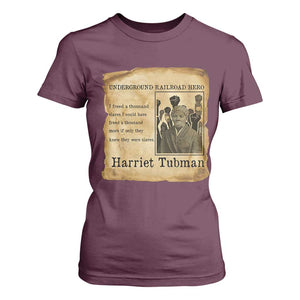 Harriet Tubman Quote T Shirt For Women I Freed A Thousand People Vintage Poster TS12 Maroon Print Your Wear