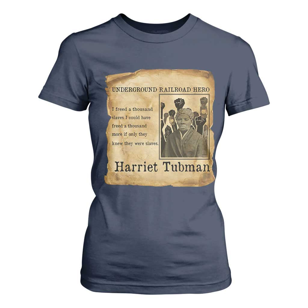 Harriet Tubman Quote T Shirt For Women I Freed A Thousand People Vintage Poster TS12 Navy Print Your Wear