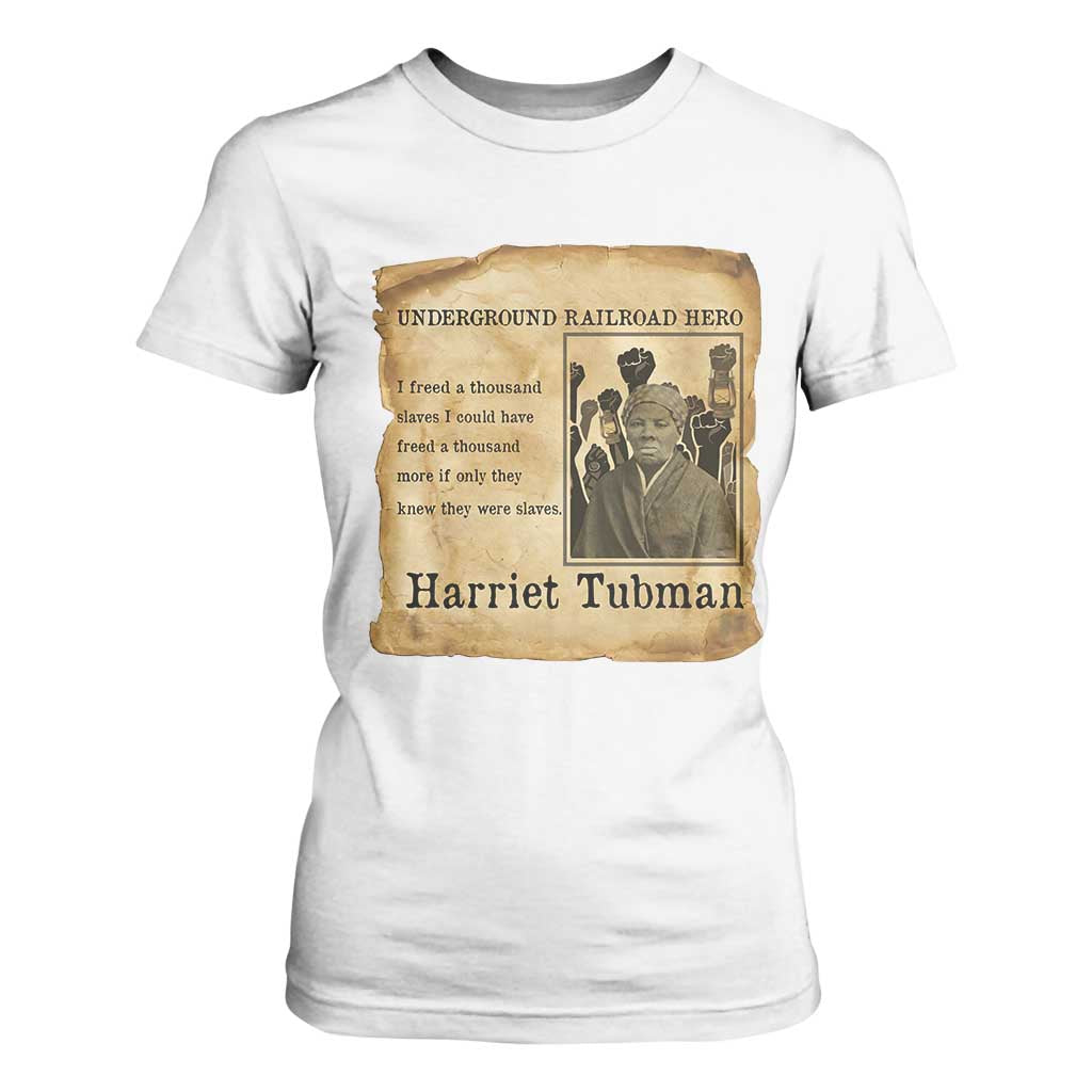 Harriet Tubman Quote T Shirt For Women I Freed A Thousand People Vintage Poster TS12 White Print Your Wear