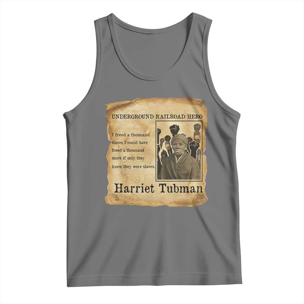 Harriet Tubman Quote Tank Top I Freed A Thousand People Vintage Poster TS12 Black Heather Print Your Wear