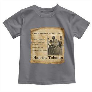 Harriet Tubman Quote Toddler T Shirt I Freed A Thousand People Vintage Poster TS12 Charcoal Print Your Wear