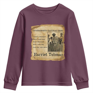 Harriet Tubman Quote Youth Sweatshirt I Freed A Thousand People Vintage Poster TS12 Maroon Print Your Wear