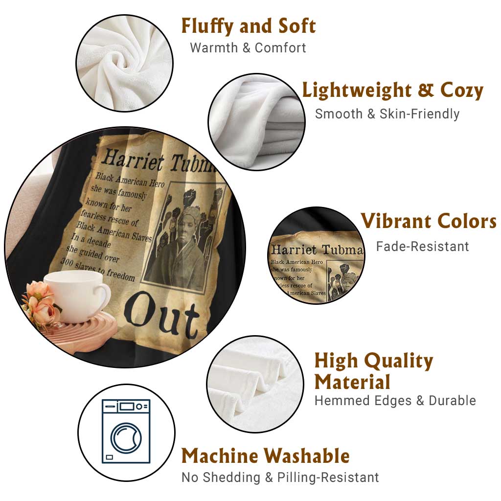 Vintage Harriet Tubman We Out Throw Blanket Black American Hero History Gift TS12 Print Your Wear