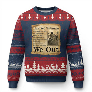 Vintage Harriet Tubman We Out Ugly Christmas Sweater Black American Hero History Gift TS12 Navy Red Print Your Wear