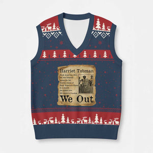 Vintage Harriet Tubman We Out V-Neck Knit Sweater Vest Black American Hero History Gift TS12 Navy Red Print Your Wear