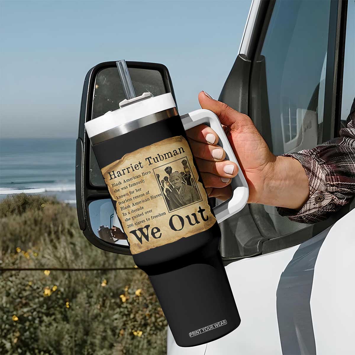 Vintage Harriet Tubman We Out Tumbler With Handle Black American Hero History Gift TS12 Print Your Wear