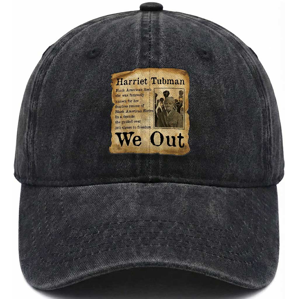 Vintage Harriet Tubman We Out Washed Cotton Baseball Cap Black American Hero History Gift TS12 Print Your Wear