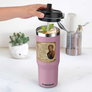 Harriet Tubman Flip Straw Tumbler Black American Hero Underground Railroad TS12 One Size: 30 oz Light Pink Print Your Wear