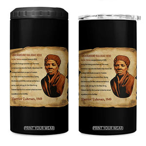 Harriet Tubman 4 in 1 Can Cooler Tumbler Black American Hero Underground Railroad TS12 One Size: 16 oz Black Print Your Wear