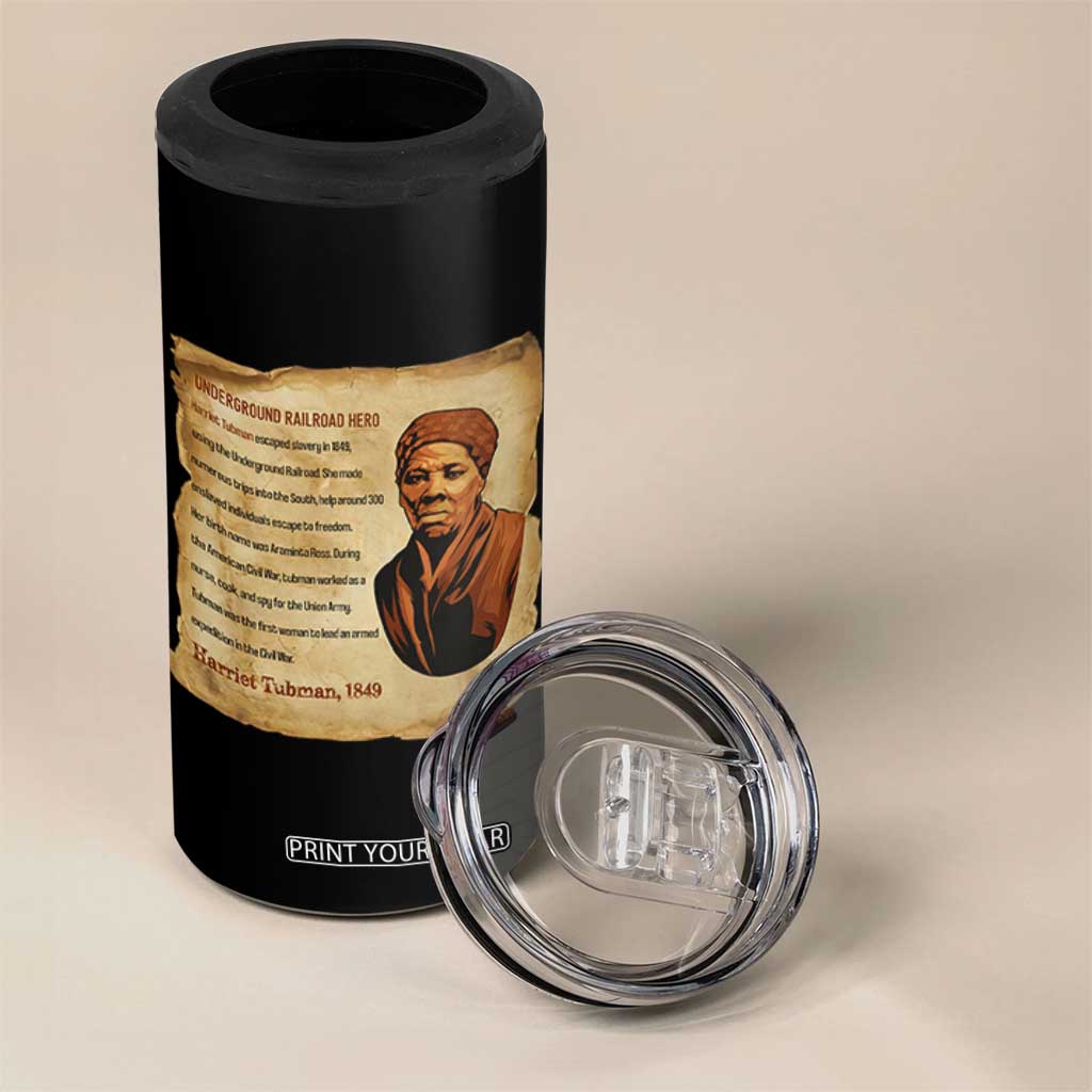 Harriet Tubman 4 in 1 Can Cooler Tumbler Black American Hero Underground Railroad TS12 Print Your Wear