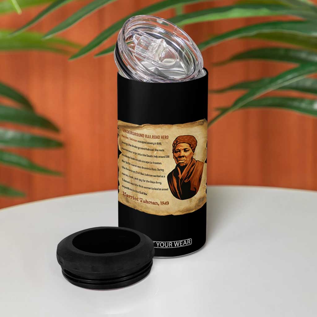 Harriet Tubman 4 in 1 Can Cooler Tumbler Black American Hero Underground Railroad TS12 Print Your Wear