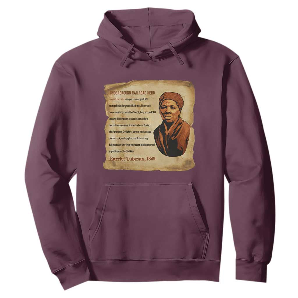Harriet Tubman Hoodie Black American Hero Underground Railroad TS12 Maroon Print Your Wear