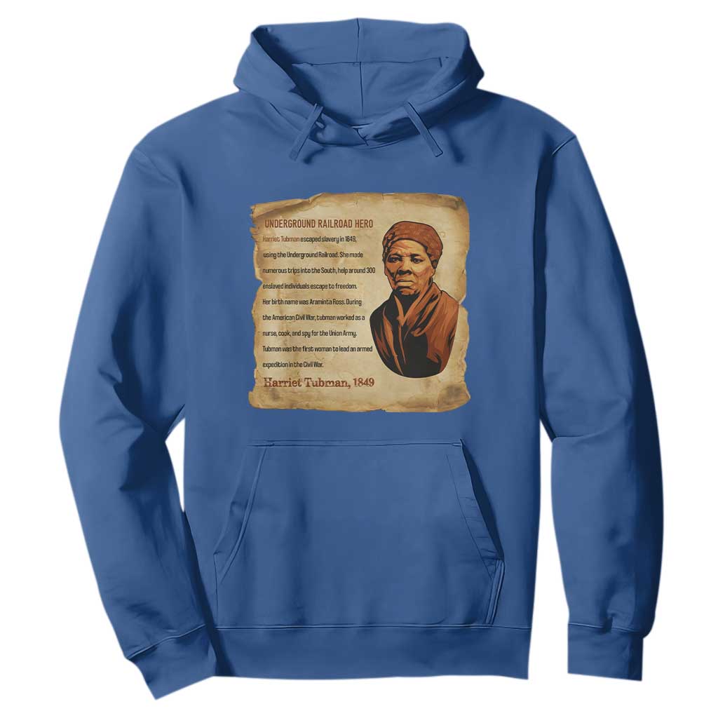 Harriet Tubman Hoodie Black American Hero Underground Railroad TS12 Royal Blue Print Your Wear