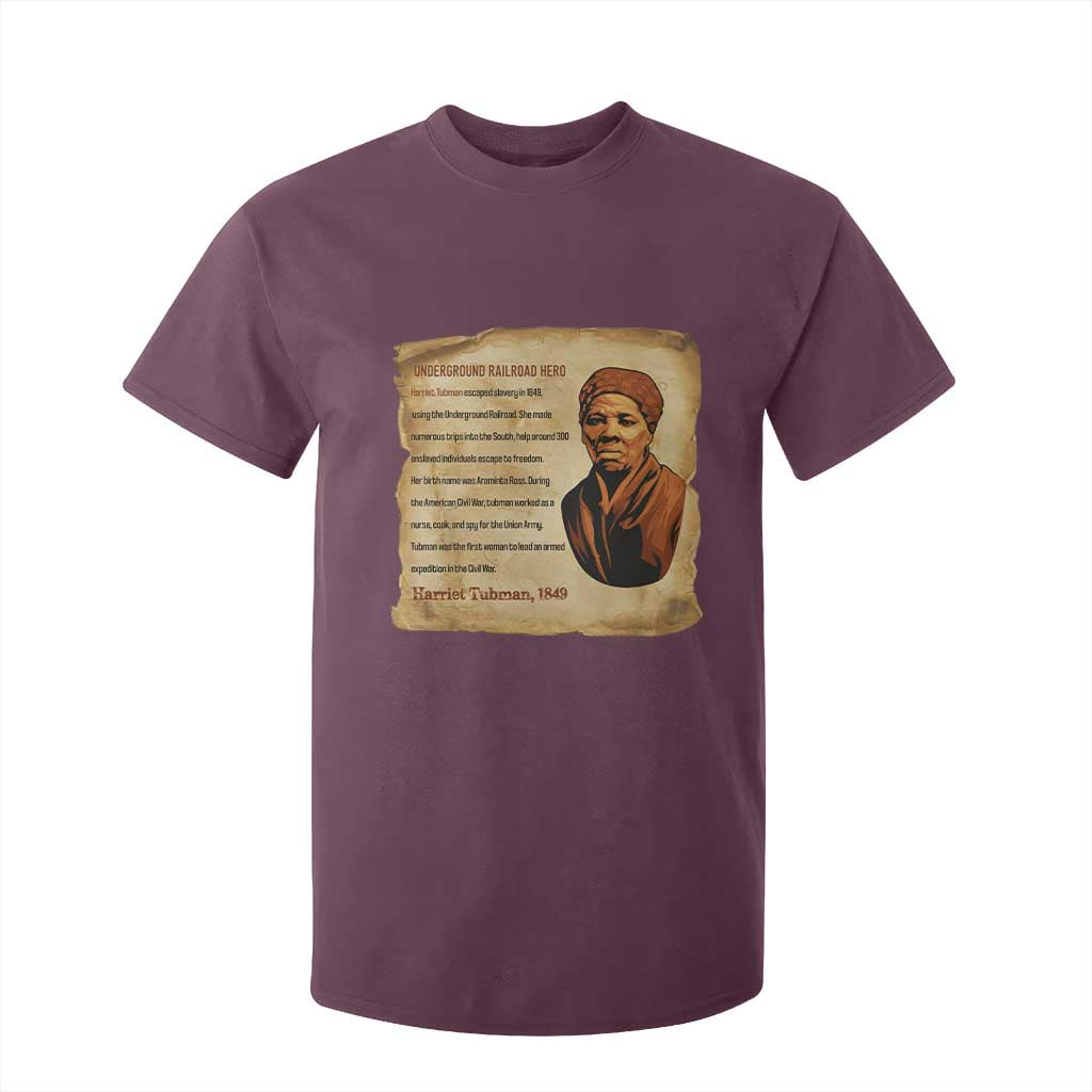 Harriet Tubman T Shirt For Kid Black American Hero Underground Railroad TS12 Maroon Print Your Wear