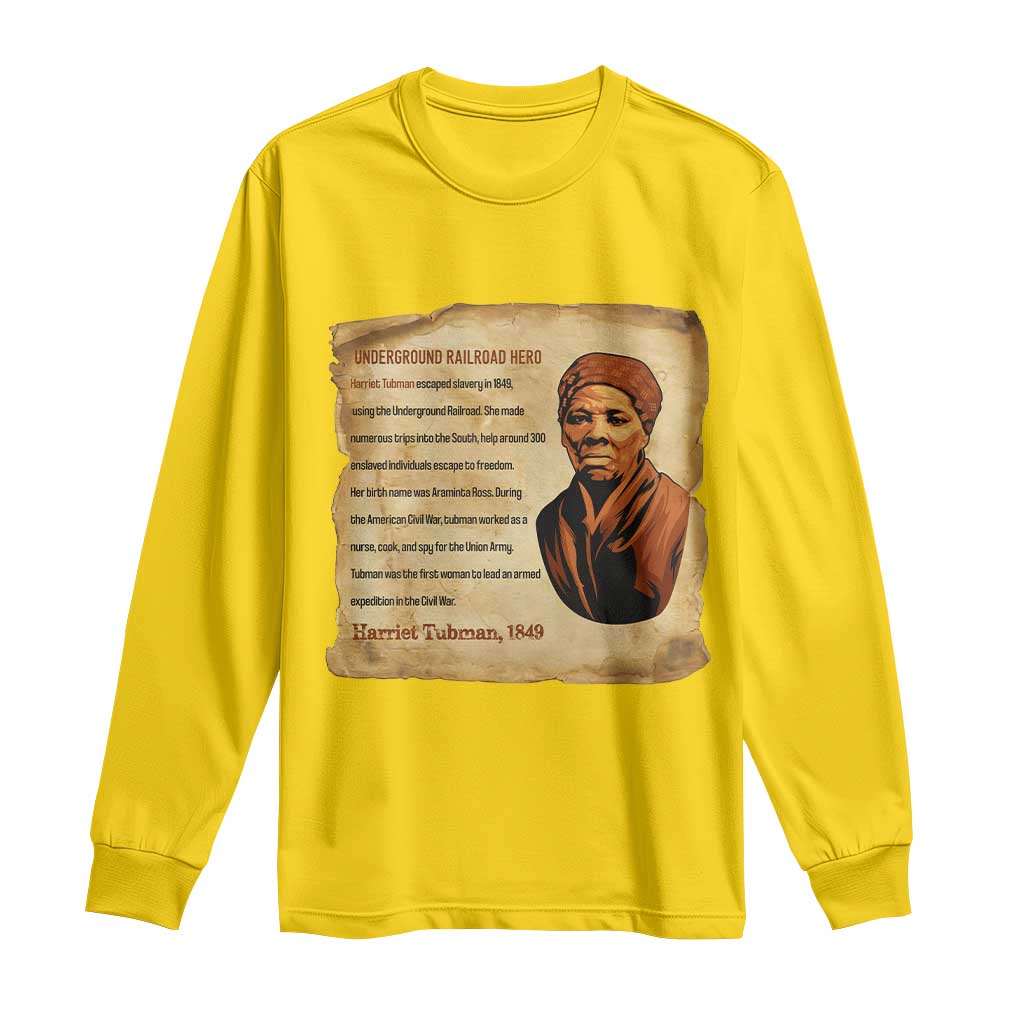 Harriet Tubman Long Sleeve Shirt Black American Hero Underground Railroad TS12 Daisy Print Your Wear