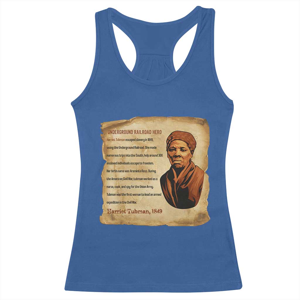 Harriet Tubman Racerback Tank Top Black American Hero Underground Railroad TS12 Royal Blue Print Your Wear