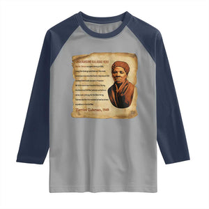 Harriet Tubman Raglan Shirt Black American Hero Underground Railroad TS12 Sport Gray Navy Print Your Wear