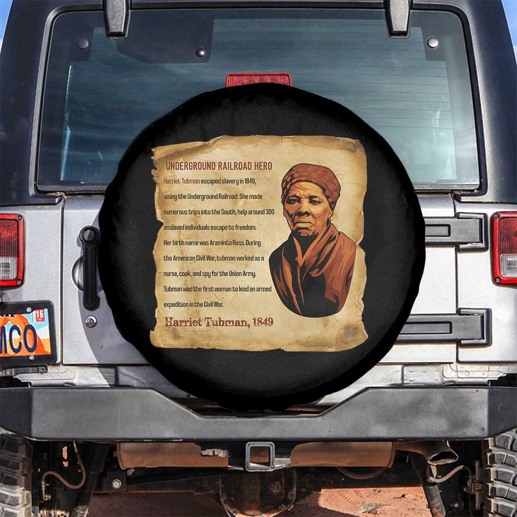 Harriet Tubman Spare Tire Cover Black American Hero Underground Railroad TS12 No hole Black Print Your Wear