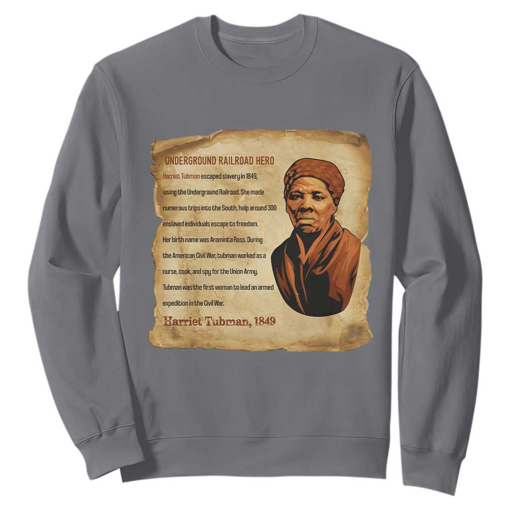 Harriet Tubman Sweatshirt Black American Hero Underground Railroad TS12 Charcoal Print Your Wear