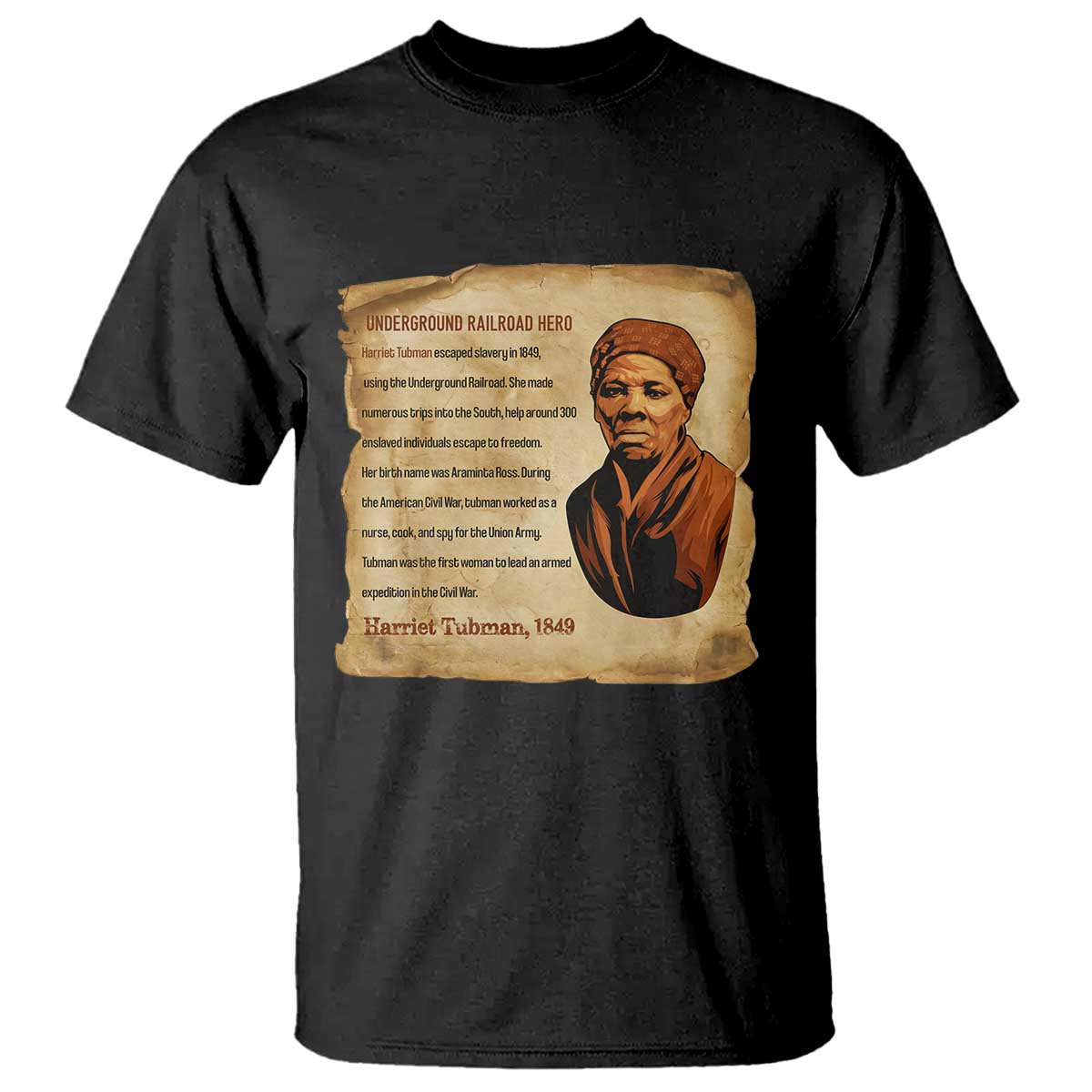 Harriet Tubman T Shirt Black American Hero Underground Railroad TS12 Black Print Your Wear
