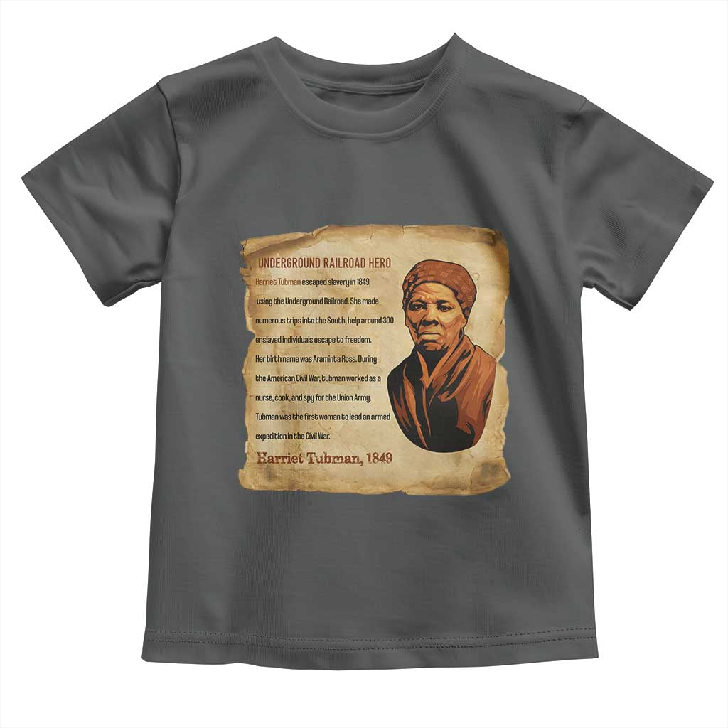 Harriet Tubman Toddler T Shirt Black American Hero Underground Railroad TS12 Dark Heather Print Your Wear
